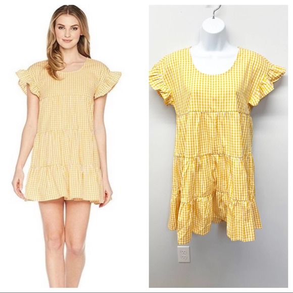 Romeo + Juliet Couture Gingham Mini Dress Medium - Picture 13 of 16